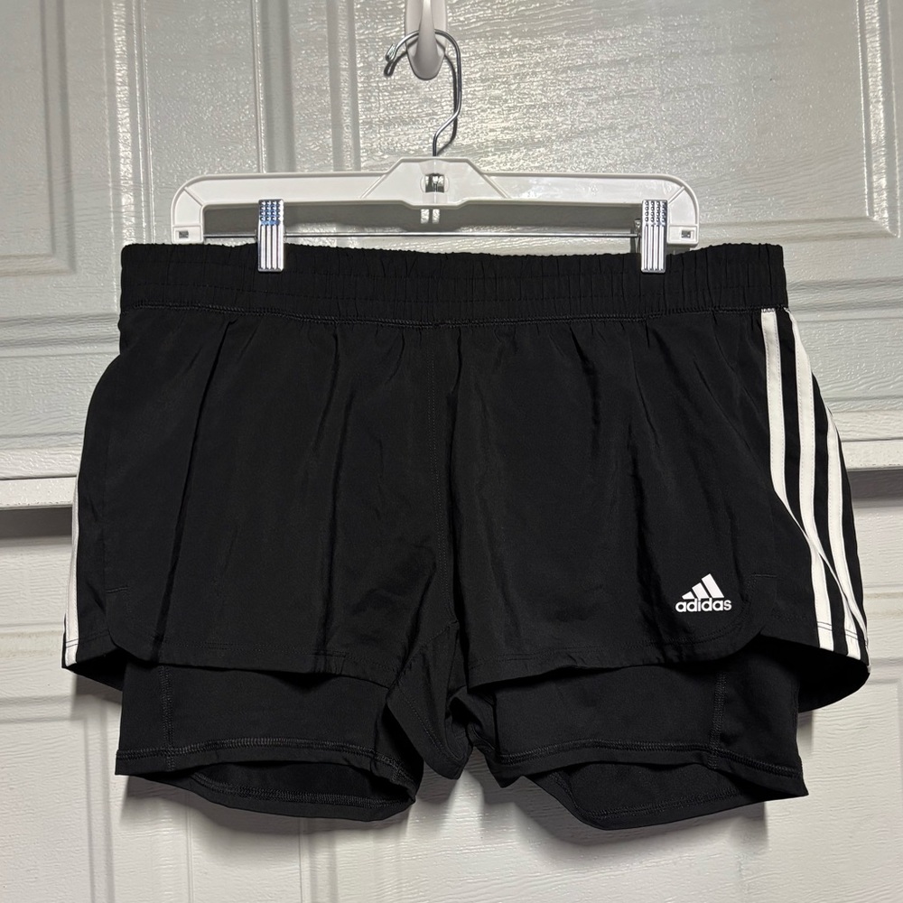 Adidas Black Shorts pacer 3s 2 1n1 - Picture 3 of 5